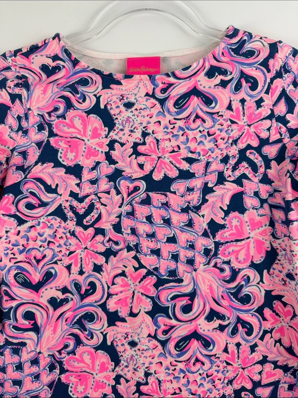 Lilly Pulitzer Elliemae Love You Bunches Pink Floral Ruffle Sleeve Dress Girls L